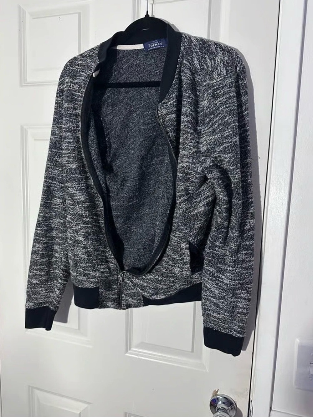 Topman Gray Marled Bomber Jacket